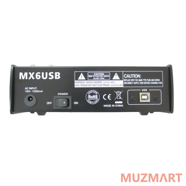 Invotone MX6USB Микшерный пульт 2 микрофонных входа