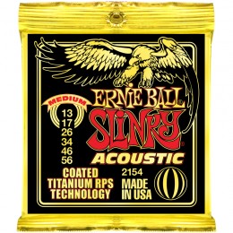 Ernie Ball 2154 струны для акустической гитары Coated Titanium RPS