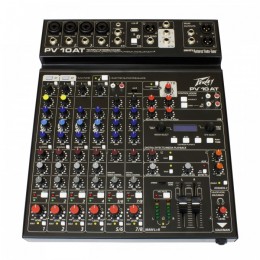Peavey PV 10 AT Микшерный пульт с Bluetooth, USB и системой Auto-Tune для первых двух каналов