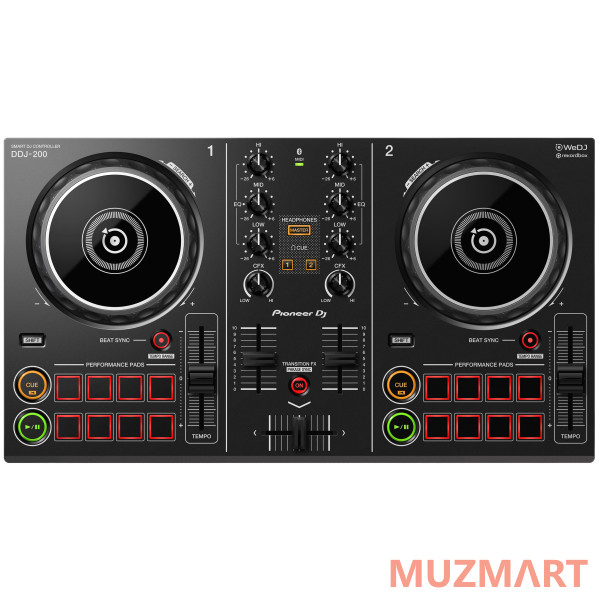 Pioneer DDJ-200 Двухканальный контроллер для rekordbox dj, WeDJ, djay, edjing Mix