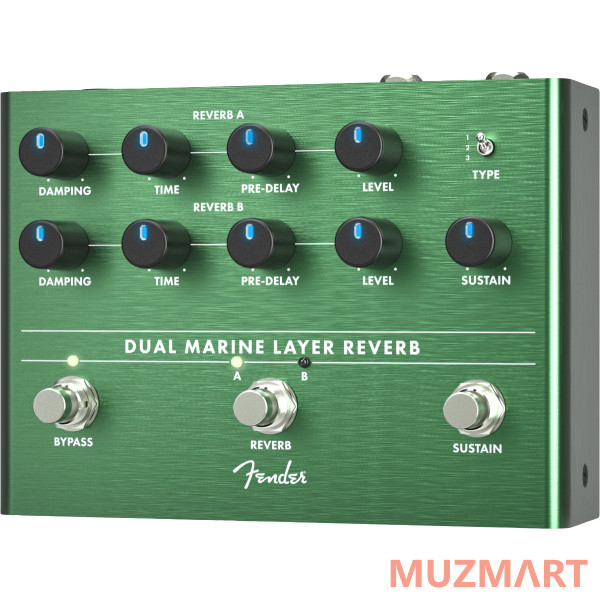 Fender DUAL MARINE LAYER REVERB Педаль ревербератор двухканальный