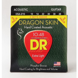 DR DSA-2/10 DRAGON SKIN Струны для акустической гитары, 2 комплекта