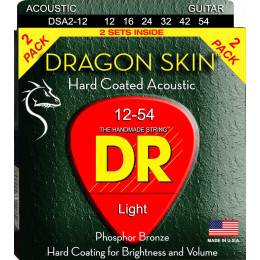 DR DSA-2/12 DRAGON SKIN Струны для акустической гитары, 2 комплекта