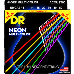DR NMCA-2/11 HI-DEF NEON Струны для акустической гитары, 2 комплекта