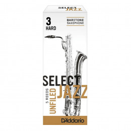 Rico RRS05BSX3H Select Jazz Unfiled Трости для саксофона баритон, размер 3, жесткие (Hard), 5шт