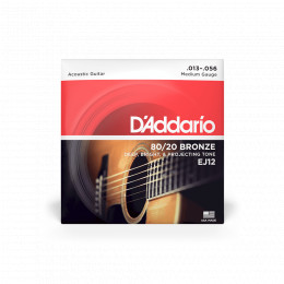 D'Addario EJ12-3D Bronze 80/20 Струны для акустической гитары, бронза, 13-56, 3 комплекта