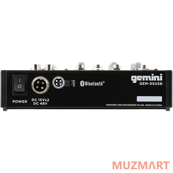 Gemini GEM-05USB 5-ти канальный микшер с Bluetooth