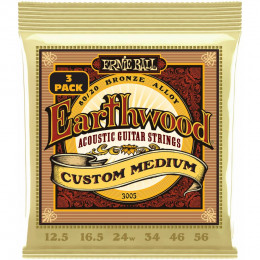 Ernie Ball 3005 Earthwood 80/20 Bronze Custom Medium 3 Pack 10-52 Струны для акустической гитары