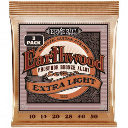 Ernie Ball 3550 Earthwood Phosphor Bronze Extra Light 3 Pack 10-50 Струны для акустической гитары