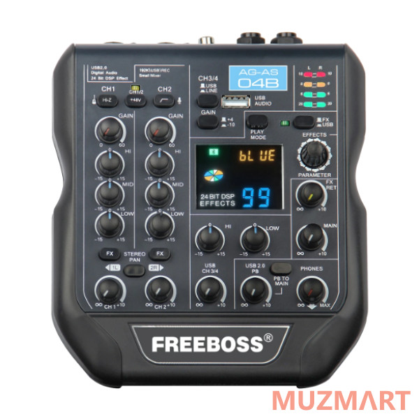 FREEBOSS AG-AS04B Микшерный пульт 4-х канальный