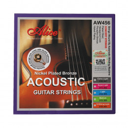 Alice AW456-SL Комплект струн для акустической гитары, никелированная бронза, 11-52