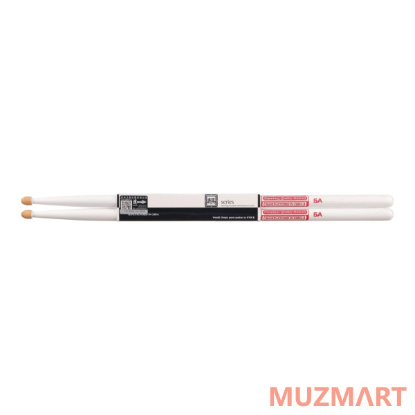 HUN 10103004 Colored Series QI 5A WHITE Барабанные палочки, орех гикори