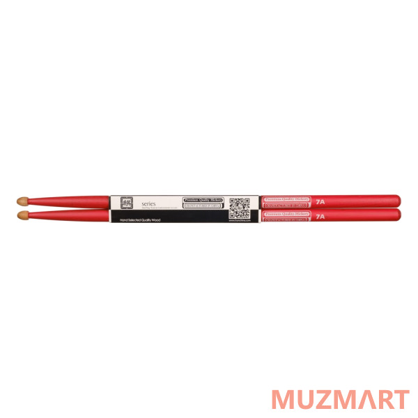 HUN 10103008 Colored Series QI 7A RED Барабанные палочки, орех гикори