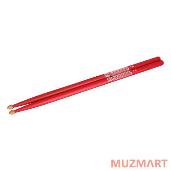 HUN 10103008 Colored Series QI 7A RED Барабанные палочки, орех гикори