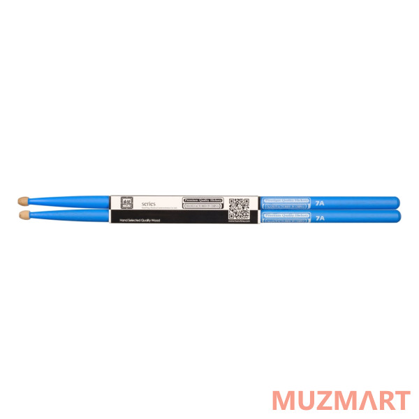 HUN 10103009 Colored Series QI 7A BLUE Барабанные палочки, орех гикори