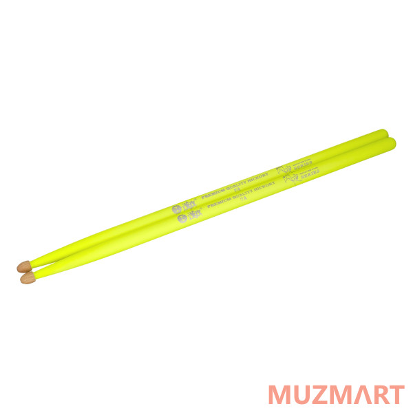 HUN 10101003009 Fluorescent Series 7A YELLOW Барабанные палочки, желтые, орех гикори