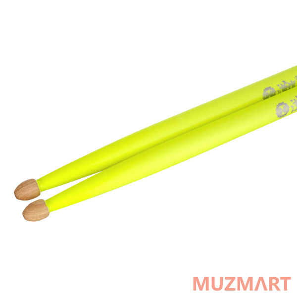 HUN 10101003009 Fluorescent Series 7A YELLOW Барабанные палочки, желтые, орех гикори