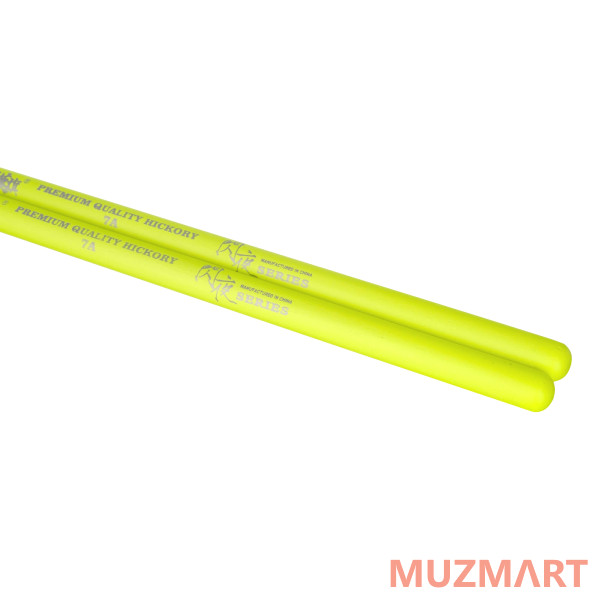 HUN 10101003009 Fluorescent Series 7A YELLOW Барабанные палочки, желтые, орех гикори