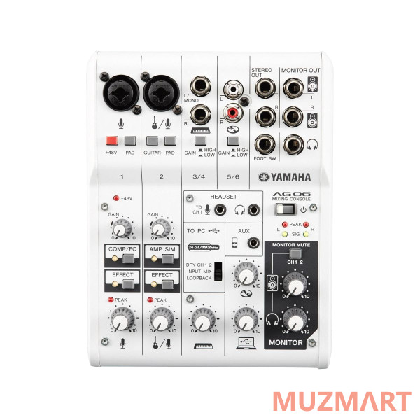Yamaha AG06MK2 White Шестиканальный USB-микшер
