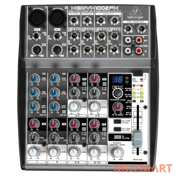 Behringer Xenyx 1002FX Компактный малошумящий микшерный пульт