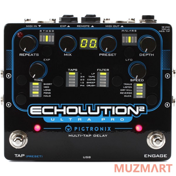 Pigtronix E2U Echolution 2 Ultra Pro Delay Педаль дилэй