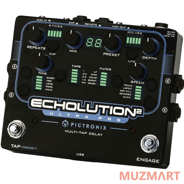 Pigtronix E2U Echolution 2 Ultra Pro Delay Педаль дилэй