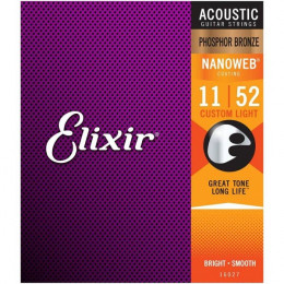 Elixir 16027 NanoWeb Anti-rust Custom Light Струны для акустической гитары
