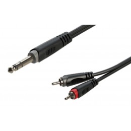 Roxtone RAYC110/3 Аудио-кабель 6,3mm Stereo Jack - 2 x RCA, 3 м