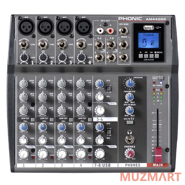 Phonic AM 440DP Микшерный пульт 8-и канальный