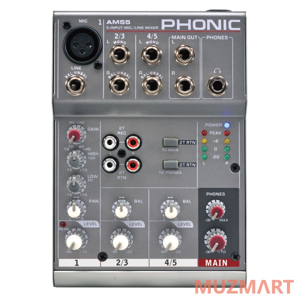 Phonic AM 55 Микшерный пульт 5-и канальный