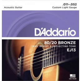 D'Addario EJ13 Набор 6 струн для гитары акустической, сплав бронзы