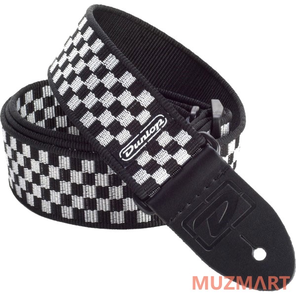 Dunlop D38-31BK B&W Check 2" ремень гитарный, жаккард